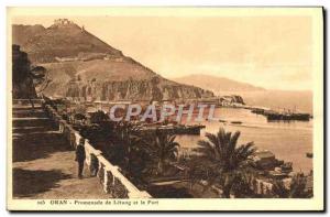 Old Postcard Oran Letang Promenade And The Port