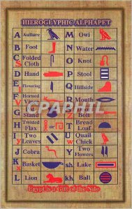 Postcard Modern Hieroglyphic Alphabet Graphic Design by Dabo Egypt