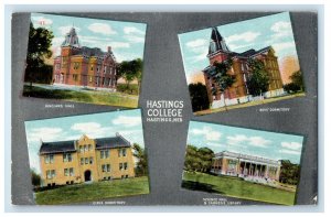 c1910 Hastings College Multiview Hastings Nebraska NE Unposted Vintage Postcard 