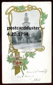 h100 - HALIFAX NS Postcard 1905 St.Paul's Church Patriotic Maple Leaf by...