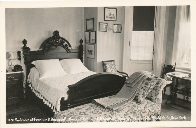 RPPC FDR's Bedroom - Franklin D. Roosevelt Historic Site - Hyde Park NY New York
