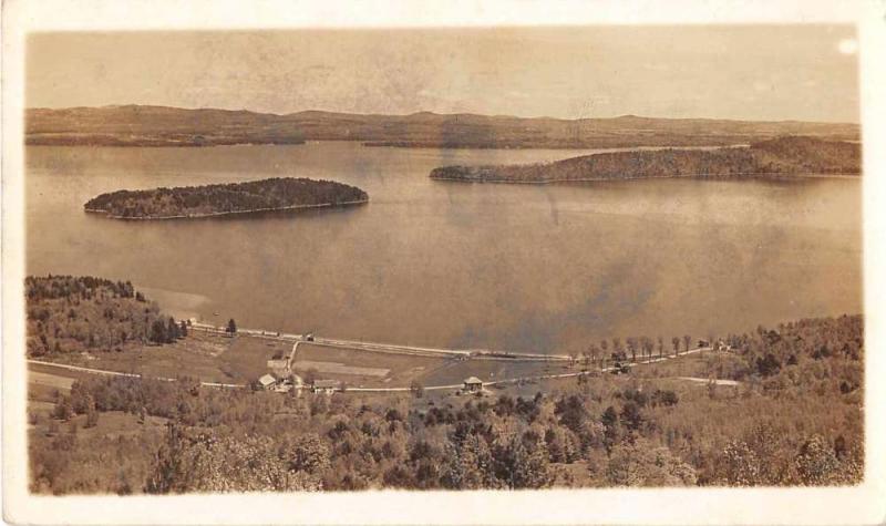 Laconia New Hampshire Aerial View Real Photo Antique Postcard J51342