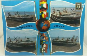 Vintage Multiview Hovercraft Postcard Hoverspeed Dover Kent Posted 1983