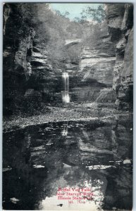 c1910s Bridal Veil Falls Starved Rock Illinois State Park Postcard A381