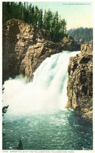 Wyoming WY, Upper Falls of the River Yellowstone National Park, Vintage Postcard