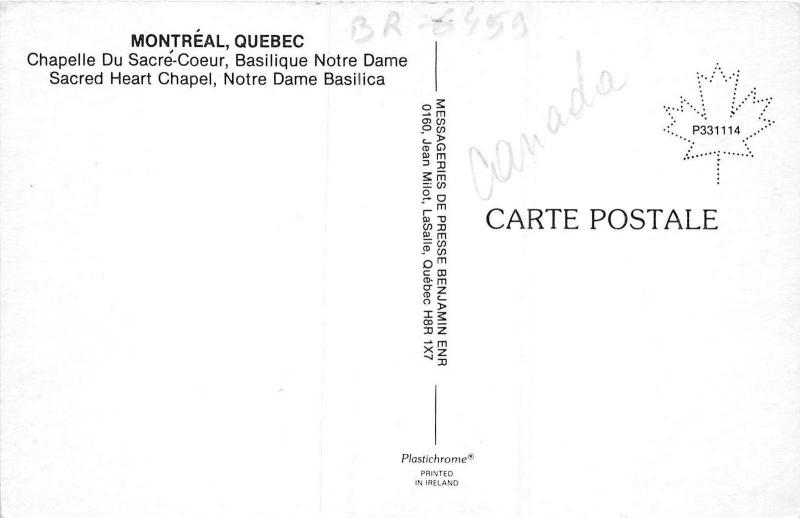 BR6459 montreal quebec chapelle du sacre coeur postcard  canada