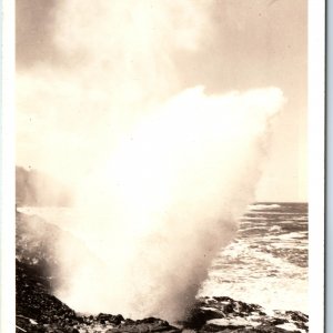 c1940s Depoe Bay, Ore. RPPC Spouting Horn Sawyers 16-279 Real Photo Pacific A205