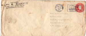 US Postal Stationery, 2 Cent Envelope, Law Office Ralph Roberts Florida 1931