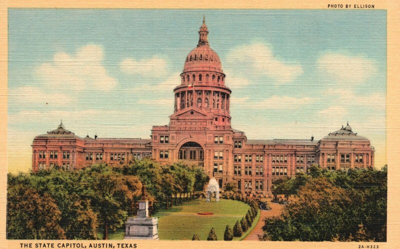 Vintage Postcard 1920's View of The State Capitol Austin Texas TX