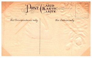 Birthday ,  Swan under bride , envelope  , pink flowers ,  embossed