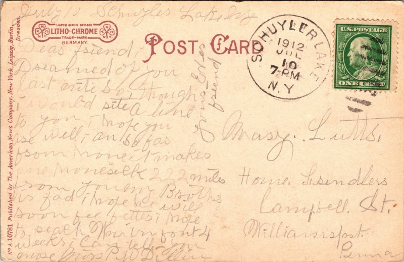 Postcsard NY Schuyler Lake Old Universalist Church