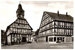 Uslar im Solling Rathaus Germany Black & White Postcard Posted 1935