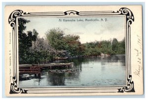 1907 At Kiamesha Lake Monticello New York NY, Rotograph Posted Antique Postcard 