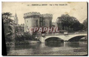 Old Postcard Verdun Sur Meuse Tower and Pont Chaussee