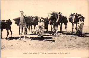 Morocco Scene With Camels and Bedoins