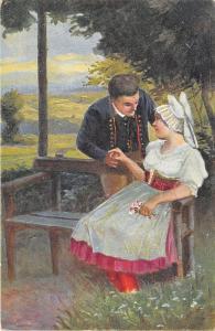 BT2083 couple  le costumes nationaux painting types czech republic