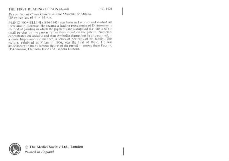 First Reading Lesson - Plinio Nomellini