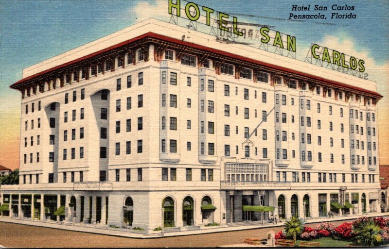 Florida Pensacola The San Carlos Hotel 1953 Curteich