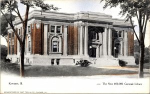 Postcard Illinois Kewanee The New Carnegie Library Curt Teich UDB ~1905 V152