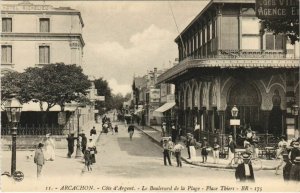 CPA ARCACHON-Cote d'Argent-Le Boulevard de la Plage-Place Thiers (27977)