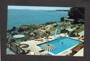 MA Cap n Jack Waterfront Inn Hotel Swampscott Mass Massachusetts Postcard Pool