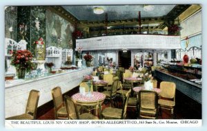 CHICAGO, Illinois BOWES-ALLEGRETTI  Louis XIV Candy Shop Interior 1908 Postcard