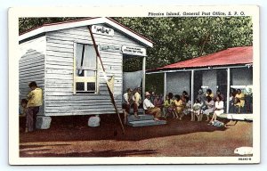 PITCAIRN ISLANDS, Pacific Ocean ~ GENERAL POST OFFICE ~ c1940s Linen Postcard