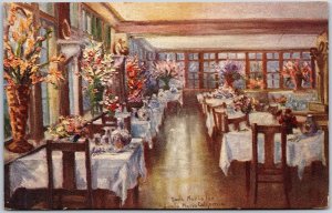 Santa Maria Inn Santa Maria California CA Dining Room Flower Time Postcard