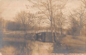 BRIDGETON NEW JERSEY THE RACEWAY CITY PARK BRIDGE REAL PHOTO POSTCARD c1910s