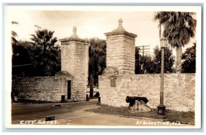 c1910's City Gates Entrance St. Augustine Florida FL Antique RPPC Photo Postcard