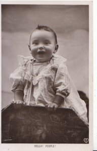 Children Postcard - Small Baby - Hello! People! - Real Photograph - Ref 3218A