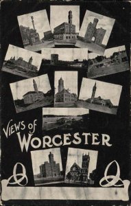 Worcester Massachusetts MA Historical Landmarks Bldgs c1910 Vintage Postcard