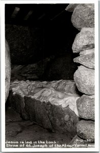 RPPC Shrine St Joseph of Mountains Yarnell AZ Jesus Laid in Tomb Postcard G14