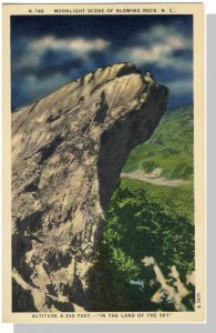 Blowing Rock, North Carolina/NC Postcard, Moonlight Scene