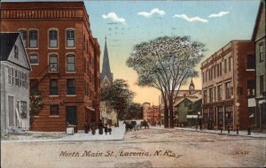 Laconia New Hampshire NH North Main Street c1910 Vintage Postcard