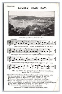 Lovely Oban Bay Song w Lyrics Oban Scotland UNP DB Postcard M20