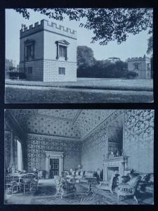 Brentford 2 x SYON HOUSE The Gate House & Red Drawing Room - Old RP Postcard