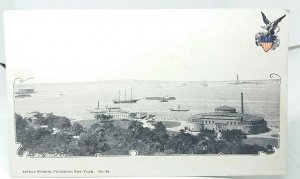 Panoramic View of New York Bay USA Vintage Postcard Early 1900s