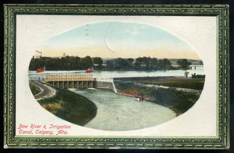 h3148 - CALGARY Alberta Postcard 1911 Bow River Irrigation Canal by Stedman