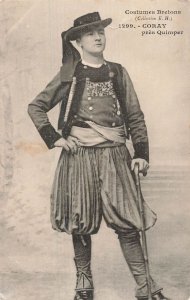 1904 CORAY Quimper Breton Man Traditional Costume France Postcard