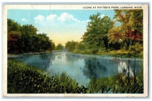 c1920's Scene At Potter's Lake Lansing Michigan MI, Posted Vintage Postcard