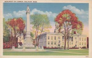 Massachusetts Waltham Monument On Common