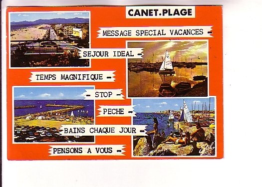 Estel, Hotel, Casino, Beach, Canet. Plage France, Used 1975