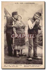 Old Postcard The Auvergne Couple Folklore Costume