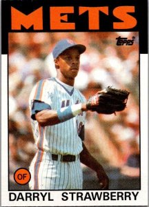 1986 Topps Baseball Card Darryl Strawberry New York Mets sk10710