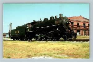 Spencer NC, Steam Locomotive Number 604, Chrome North Carolina Postcard
