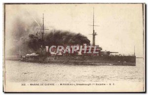Postcard Old Boat Mirabeau Dreadnought first squadron