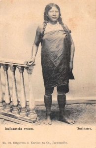 Paramaribo Suriname Indian Woman Vintage Postcard AA49054