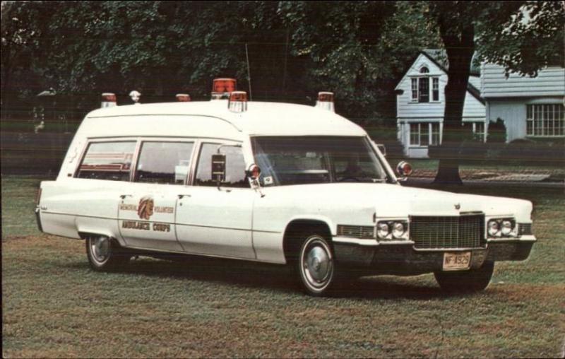 Ho-Ho-Kus NJ Volunteer Ambulance Corps Old Car GREAT CHROME 1970 Postcard