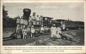 William Crooks GN Train Glacier Park Native American Autograph in Crude Symbols